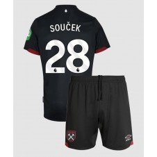 West Ham United Tomas Soucek #28 Bortedraktsett Barn 2024-25 Kortermet (+ korte bukser)